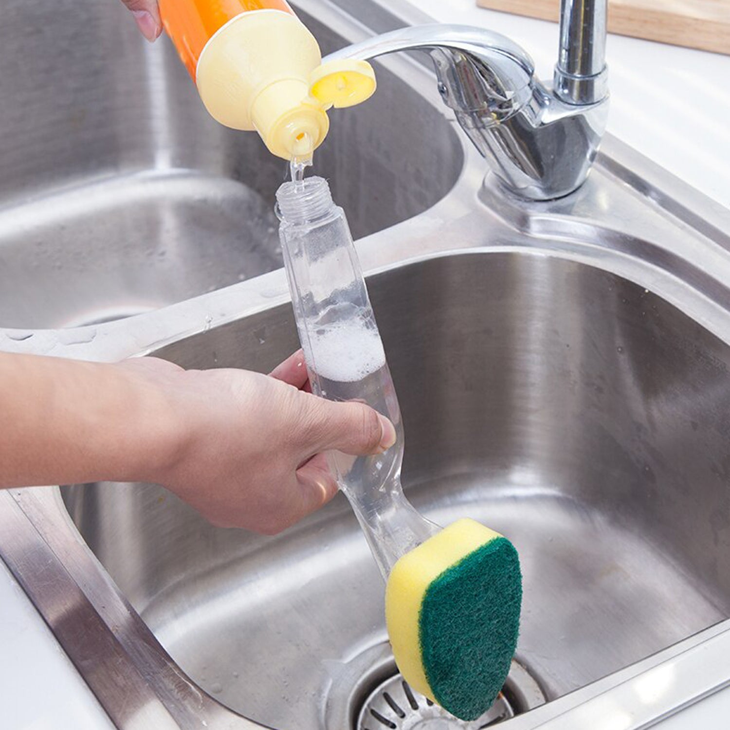 7200 Liquid dispensing Scrub widely used for washing and cleaning utensils and all kitchen stuff to make them again clean and shiny. freeshipping DeoDap 7200 Liquid dispensing Scrub widely used for washing and cleaning utensils and all kitchen stuff to make them again clean and shiny. freeshipping DeoDap